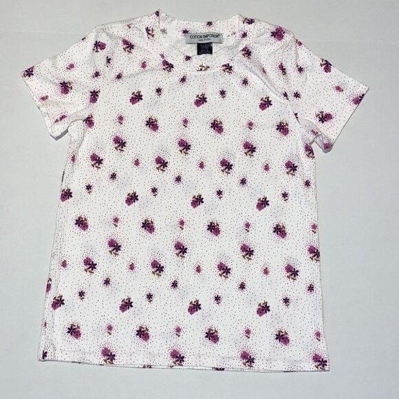 cotton Emporium t-shirt flower detail Size XS - Picture 2 of 7